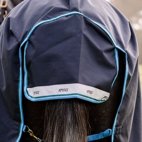 Horseware Ireland Amigo Bravo 12 Original 100g Turnout Rug #colour_navy-turquoise-aqua-blue