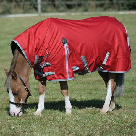 Weatherbeeta ComFiTec Classic Combo Neck Medium Turnout Rug #colour_red-silver-navy