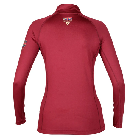 Shires Aubrion Team Long Sleeve Ladies Base Layer #colour_burgundy