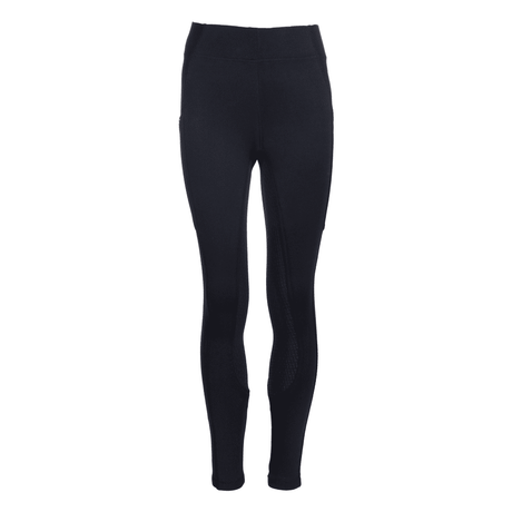 HKM Mesh Style Silicone Full Seat Riding Leggings #colour_black