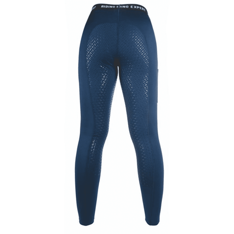 HKM Graz Style Silicone Full Seat Riding Leggings #colour_deep-blue