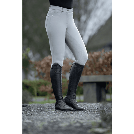 HKM 5 Pockets Style Silicone Full Seat Riding Breeches #colour_grey