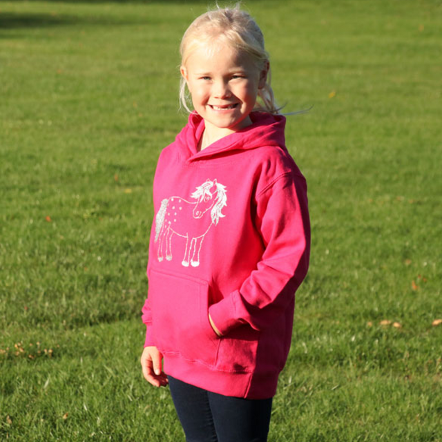 British Country Collection Twinkle Pony Glitter Hoodie #colour_fuchsia